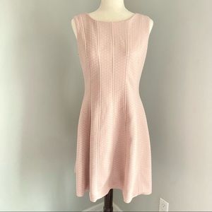 Taylor Blush Pink Sleeveless Ribbed Fit and Flare Dress